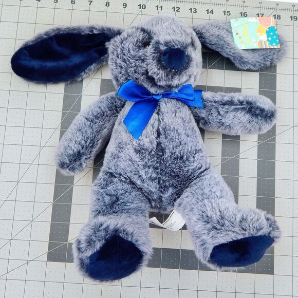 Kaisiyang Blue Bunny Rabbit Plush Bow Tie Seated Stuffed Animal 9 Inch Tag - Picture 12 of 12